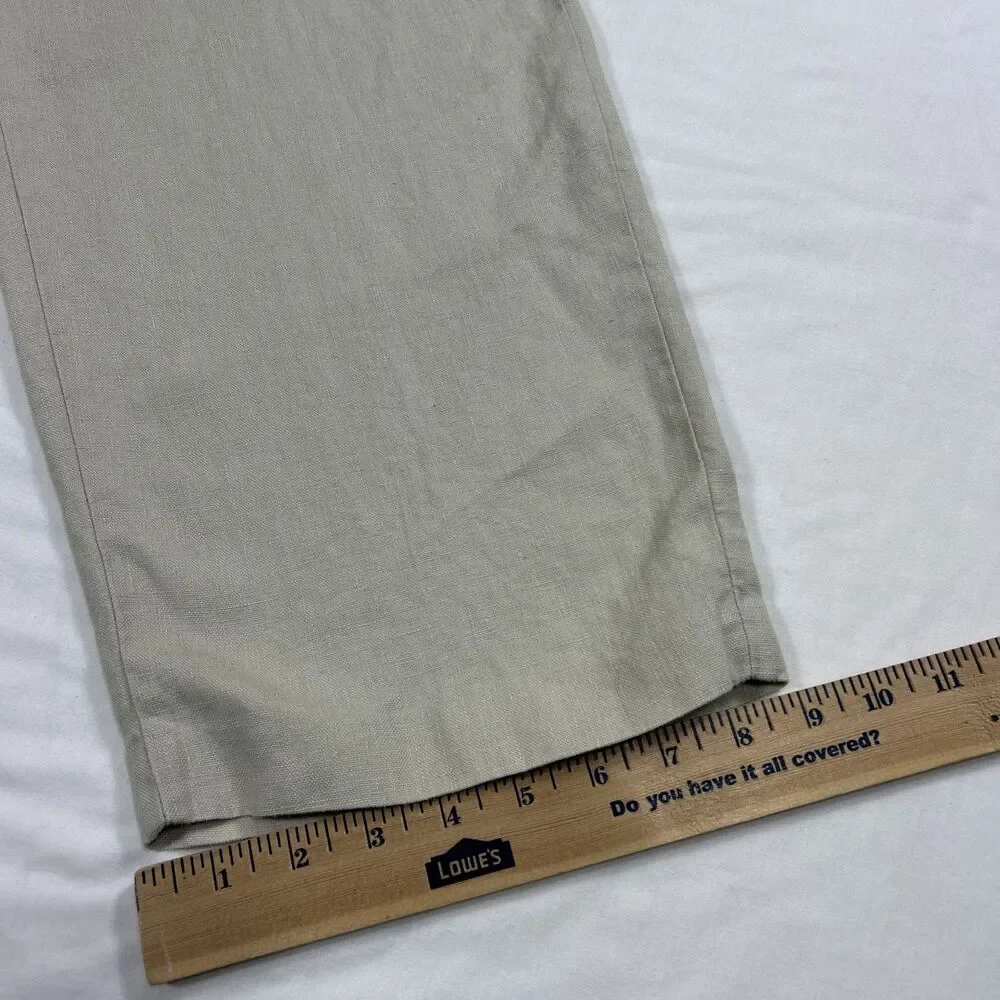 Allen Solly Dress Pants Mens 36R Linen Pleated Straight Leg Beach Casual
